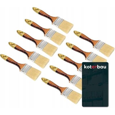 Kotarbau ZESTAW PĘDZLE MALARSKIE PŁASKIE UNIWERSALNE 2'' 50MM 10SZT DO FARB LAKIERÓW Kotarbau ZESTAW PĘDZLE MALARSKIE PŁASKIE UNIWERSALNE 2'' 50MM 10SZT DO FARB LAKIERÓW