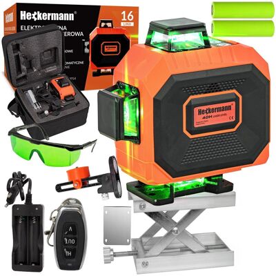 Zestaw Poziomica laserowa Heckermann 16 linii 4DH NOWA + okulary Zestaw Poziomica laserowa Heckermann 16 linii 4DH NOWA + okulary
