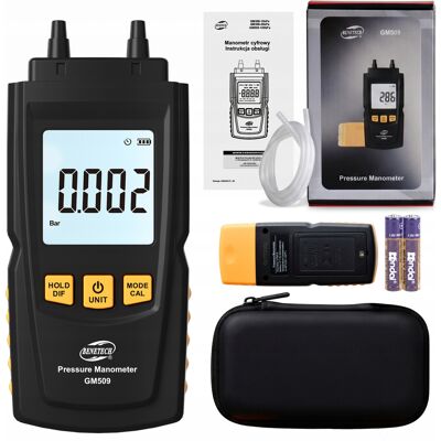 Benetech Manometr Różnicowy Cyfrowy Miernik Ciśnienia Tester Podciśnienia 100 Kpa Benetech Manometr Różnicowy Cyfrowy Miernik Ciśnienia Tester Podciśnienia 100 Kpa