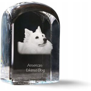 ART American Eskimo Dog, American Spitz - kryształowa kostka ze zdjęciem, zdjęc ART American Eskimo Dog, American Spitz - kryształowa kostka ze zdjęciem, zdjęc