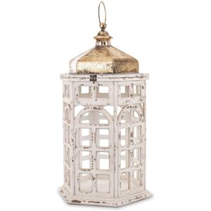 ART Biały Drewniany Duży Lampion Przecierany Postarzany Wysoki Retro Loft 82 cm ART Biały Drewniany Duży Lampion Przecierany Postarzany Wysoki Retro Loft 82 cm