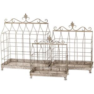 ART Komplet Dekoracyjnych Klatek Metalowe Beżowe Retro Vintage Loft 3 Sztuki ART Komplet Dekoracyjnych Klatek Metalowe Beżowe Retro Vintage Loft 3 Sztuki