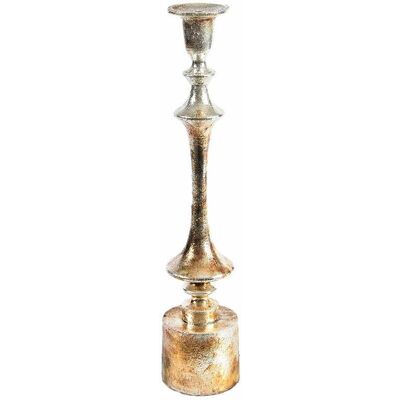 Belldeco Barok old Świecznik wysoki, metalowy, zdobiony, złoto srebrny , 2b Belldeco Barok old Świecznik wysoki, metalowy, zdobiony, złoto srebrny , 2b