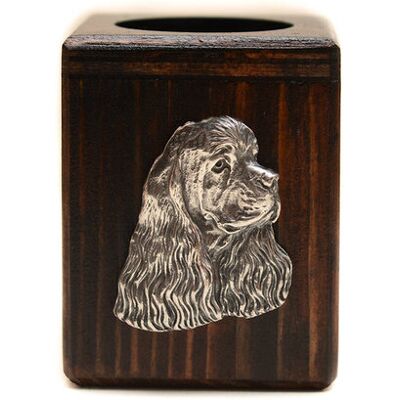Cocker spaniel amerykański - drewniany świecznik z psem, unikatowa pamiątka po utracie psa, rękodzieło marki Art-Dog Cocker spaniel amerykański - drewniany świecznik z psem, unikatowa pamiątka po utracie psa, rękodzieło marki Art-Dog
