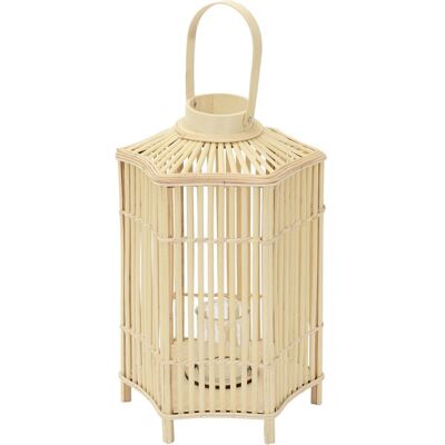 ECD Germany lampion bambusowy o wysokości 60 cm, stylowa latarnia dekoracyjna w kolorze naturalnym z plecionym uchwytem i szklanym wkładem, eleganck.. ECD Germany lampion bambusowy o wysokości 60 cm, stylowa latarnia dekoracyjna w kolorze naturalnym z plecionym uchwytem i szklanym wkładem, eleganck..
