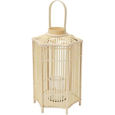 ECD Germany lampion bambusowy o wysokości 75 cm, stylowa latarnia dekoracyjna w kolorze naturalnym z plecionym uchwytem i szklanym wkładem, eleganck.. ECD Germany lampion bambusowy o wysokości 75 cm, stylowa latarnia dekoracyjna w kolorze naturalnym z plecionym uchwytem i szklanym wkładem, eleganck..