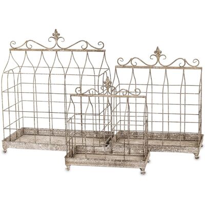 ART Komplet Dekoracyjnych Klatek Metalowe Beżowe Retro Vintage Loft 3 Sztuki ART Komplet Dekoracyjnych Klatek Metalowe Beżowe Retro Vintage Loft 3 Sztuki