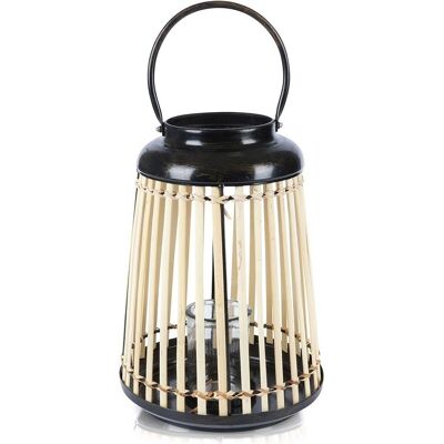 Home Styling Collection Lampion na świeczkę bambusowy 33 cm latarnia świecznik Home Styling Collection Lampion na świeczkę bambusowy 33 cm latarnia świecznik