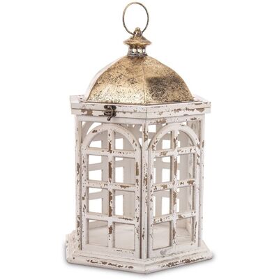 ART Latarnia Drewniany Wysoki Biały Lampion Postarzany Przecierany Retro Loft ART Latarnia Drewniany Wysoki Biały Lampion Postarzany Przecierany Retro Loft