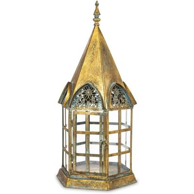 ART Latarnia Lampion Świecznik Złoty Metalowy Wieża Wysoki Retro Loft Vintage ART Latarnia Lampion Świecznik Złoty Metalowy Wieża Wysoki Retro Loft Vintage