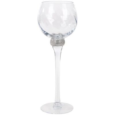 Eurofirany Świecznik Bankietowy Szklany Ella 12X35 Biały Eurofirany Świecznik Bankietowy Szklany Ella 12X35 Biały