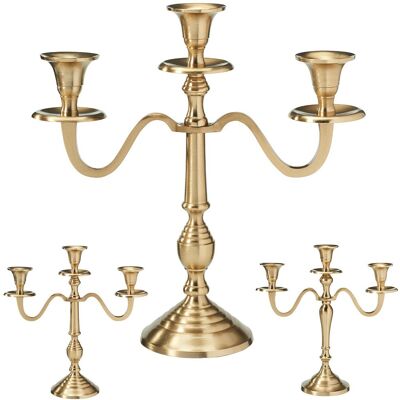 Home Styling Collection Świecznik kandelabr złoty 3-ramienny 30 cm Home Styling Collection Świecznik kandelabr złoty 3-ramienny 30 cm