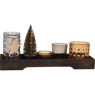 Home Styling Collection Zestaw szklanych świeczników i dekoracji świątecznych, 10 x 32 cm Home Styling Collection Zestaw szklanych świeczników i dekoracji świątecznych, 10 x 32 cm