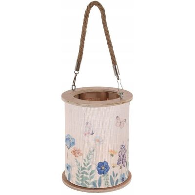 Home Styling Collection BAMBUSOWY LAMPION z uchwytem 17 x 21,5 cm w kwiaty Home Styling Collection BAMBUSOWY LAMPION z uchwytem 17 x 21,5 cm w kwiaty