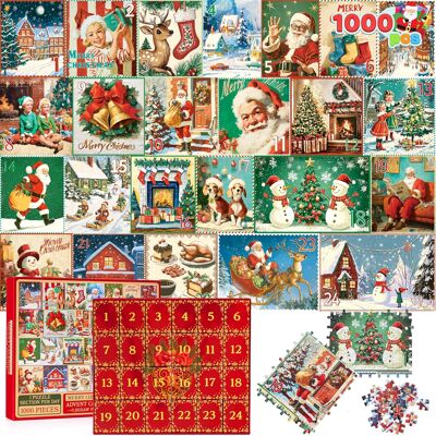 Joyin Kalendarz Adwentowy Z Puzzlami 1000 Elementów Na Boże Narodzenie Joyin Kalendarz Adwentowy Z Puzzlami 1000 Elementów Na Boże Narodzenie