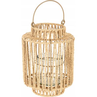 Home Styling Collection LAMPION PLECIONY Z UCHWYTEM NATURALNY BRĄZOWY 19 x 25 cm LATARENKA Home Styling Collection LAMPION PLECIONY Z UCHWYTEM NATURALNY BRĄZOWY 19 x 25 cm LATARENKA