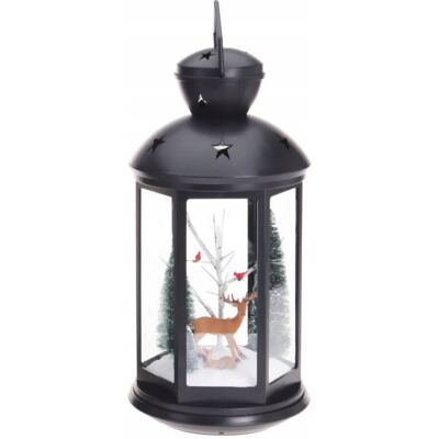 Home Styling Collection LAMPION ŚWIĄTECZNY CZARNY LED Z FIGURKĄ OZDOBNĄ RENIFER 43,5X22 NA PREZENT Home Styling Collection LAMPION ŚWIĄTECZNY CZARNY LED Z FIGURKĄ OZDOBNĄ RENIFER 43,5X22 NA PREZENT