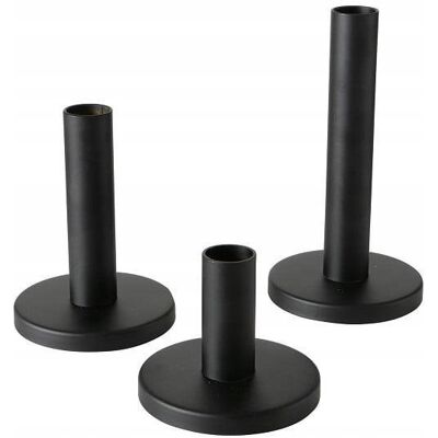 Boltze METALOWY ŚWIECZNIK CZARNY ZESTAW 3 SZTUKI Ø 9 CM WYSOKOŚCI 8 12 16 CM Boltze METALOWY ŚWIECZNIK CZARNY ZESTAW 3 SZTUKI Ø 9 CM WYSOKOŚCI 8 12 16 CM