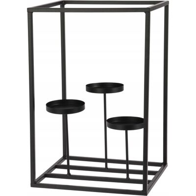 Home Styling Collection ŚWIECZNIK czarny METALOWY DEKORACYJNY LOFTOWY na 3 tealighty 36X24X20 cm Home Styling Collection ŚWIECZNIK czarny METALOWY DEKORACYJNY LOFTOWY na 3 tealighty 36X24X20 cm