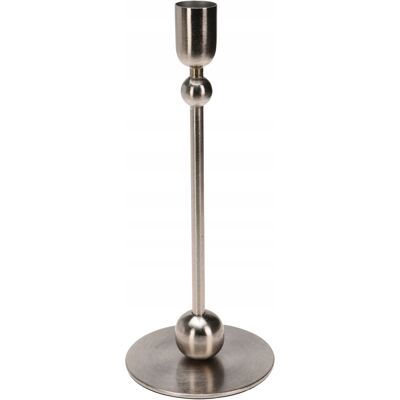 Home Styling Collection ŚWIECZNIK DEKORACYJNY METALOWY 23 CM WYSOKOŚĆ 9 5 X 9 5 CM SREBRNY Home Styling Collection ŚWIECZNIK DEKORACYJNY METALOWY 23 CM WYSOKOŚĆ 9 5 X 9 5 CM SREBRNY