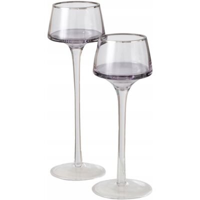 Boltze ŚWIECZNIK SZKLANY KIELICH WYSOKI NA ŚWIECĘ 2 szt. 20-23 cm ELEGANCKI ZESTAW Boltze ŚWIECZNIK SZKLANY KIELICH WYSOKI NA ŚWIECĘ 2 szt. 20-23 cm ELEGANCKI ZESTAW