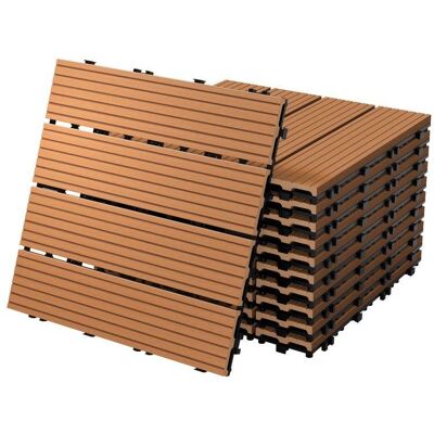 ECD Germany 22x WPC płytki tarasowe płytki balkonowe płytki zatrzaskowe płytki 30x30cm jasnobrązowe 2 m² ECD Germany 22x WPC płytki tarasowe płytki balkonowe płytki zatrzaskowe płytki 30x30cm jasnobrązowe 2 m²