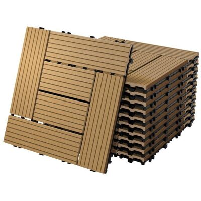 ECD Germany 22xWPC płytki tarasowe płytki balkonowe kliknij płytki płytki mozaika 30x30cm brązowy 2m² ECD Germany 22xWPC płytki tarasowe płytki balkonowe kliknij płytki płytki mozaika 30x30cm brązowy 2m²