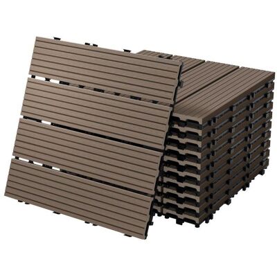 ECD Germany 44xWPC płytki tarasowe płytki balkonowe płytki zatrzaskowe płytki 30x30cm ciemnobrązowe 4m² ECD Germany 44xWPC płytki tarasowe płytki balkonowe płytki zatrzaskowe płytki 30x30cm ciemnobrązowe 4m²