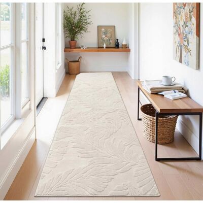 Inny producent Bieżnik Dywanowy 80x300cm Antypoślizgowy Chodnik Do Prania Beżowy Liście Inny producent Bieżnik Dywanowy 80x300cm Antypoślizgowy Chodnik Do Prania Beżowy Liście