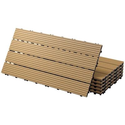 ECD Germany Płytki tarasowe 60x30 cm zestaw 6 na 1m² drewna tekowego z WPC ECD Germany Płytki tarasowe 60x30 cm zestaw 6 na 1m² drewna tekowego z WPC