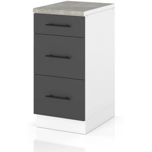 Hurtownia Mebli Szafka Kuchenna Stojąca Z Blatem 3 Szuflady 40cm Spremium Szary Mat Hurtownia Mebli Szafka Kuchenna Stojąca Z Blatem 3 Szuflady 40cm Spremium Szary Mat