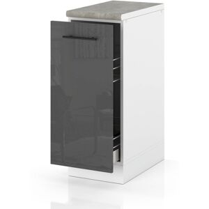 Hurtownia Mebli Szafka Kuchenna Stojąca Z Blatem Szafka Cargo 30cm Spremium Szary Połysk Hurtownia Mebli Szafka Kuchenna Stojąca Z Blatem Szafka Cargo 30cm Spremium Szary Połysk