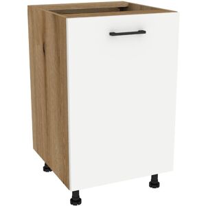Szafka kuchenna z drzwiami VERSO 50 cm dąb evoke/biały mat - emka meble Szafka kuchenna z drzwiami VERSO 50 cm dąb evoke/biały mat - emka meble