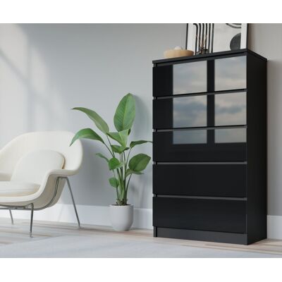 3XE LIVING Arcón 5 szuflad 70x39x125 - Czarny matowy 3XE LIVING Arcón 5 szuflad 70x39x125 - Czarny matowy