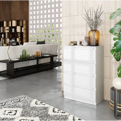 Furnica KOMODA 60 CM BIAŁY MAT 4 SZUFLADY SALON, SYPIALNIA Furnica KOMODA 60 CM BIAŁY MAT 4 SZUFLADY SALON, SYPIALNIA