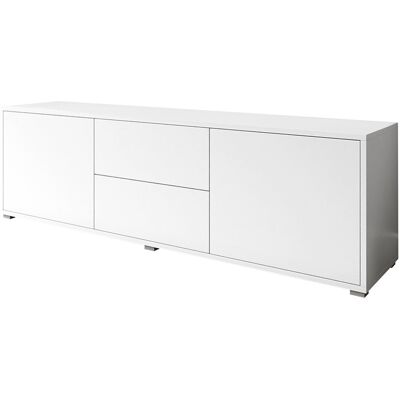 Szafka pod telewizor EU A111 - 2 drzwi, 2 szuflady, Biała Szafka pod telewizor EU A111 - 2 drzwi, 2 szuflady, Biała