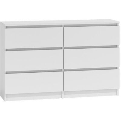 Komoda Topeshop MALWA M6 120 cm Biała Mat, 6 Szuflad, Bezuchwytowa, Do Salonu, Sypialni i Pokoju Dziecka Komoda Topeshop MALWA M6 120 cm Biała Mat, 6 Szuflad, Bezuchwytowa, Do Salonu, Sypialni i Pokoju Dziecka