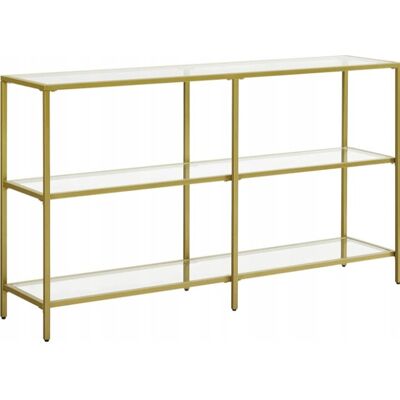 VASAGLE Złoty Stolik Konsola z Szkła 130x30x73 cm VASAGLE Złoty Stolik Konsola z Szkła 130x30x73 cm