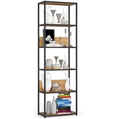Akord Regał industrialny 60x192x32 cm czarny dąb Craft 6 półek LOFT Akord Regał industrialny 60x192x32 cm czarny dąb Craft 6 półek LOFT