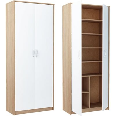 Meble-Bestseller Regał Patryk R004 Dąb Sonoma Biały 180x74x35 cm Meble-Bestseller Regał Patryk R004 Dąb Sonoma Biały 180x74x35 cm