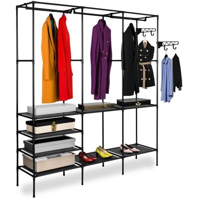 Gockowiak Szafa Na Ubrania Organizer Do Garderoby Regał Z Półkami Czarna Syntia 172X160Cm Gockowiak Szafa Na Ubrania Organizer Do Garderoby Regał Z Półkami Czarna Syntia 172X160Cm