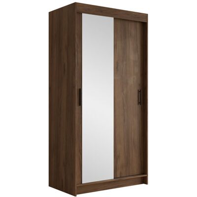 Mirjan24 Szafa przesuwna z lustrem Infinity 120 II, Orzech Warmia + Czarny Mirjan24 Szafa przesuwna z lustrem Infinity 120 II, Orzech Warmia + Czarny