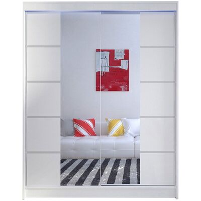 Mirjan24 Szafa Z Drzwiami Przesuwnymi Camino V Z Oświetleniem Rgb, Biały Mirjan24 Szafa Z Drzwiami Przesuwnymi Camino V Z Oświetleniem Rgb, Biały