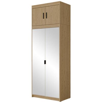 Mirjan24 Szafa Z Lustrem Elena 2d + Nadstawka, Dąb Olejowany Mirjan24 Szafa Z Lustrem Elena 2d + Nadstawka, Dąb Olejowany