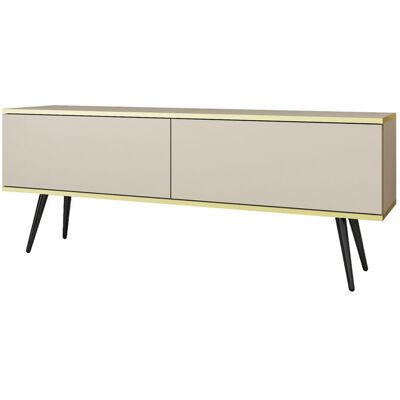 3xE Living Szafka RTV, biały z czarnymi nogami, 135 x 30 x 52 cm, otwierany na wcisk 3xE Living Szafka RTV, biały z czarnymi nogami, 135 x 30 x 52 cm, otwierany na wcisk