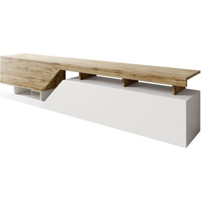 Szafka RTV Comfivo AC104 - Wotan dąb Biały - Na ścianę - 200x47x35cm Szafka RTV Comfivo AC104 - Wotan dąb Biały - Na ścianę - 200x47x35cm