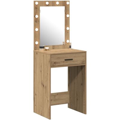 vidaXL Artisan Dąb MDF, Szkło 50 x 41 x 135 cm Lustro Stolik do makijażu Brązowy - Vanity Table vidaXL Artisan Dąb MDF, Szkło 50 x 41 x 135 cm Lustro Stolik do makijażu Brązowy - Vanity Table
