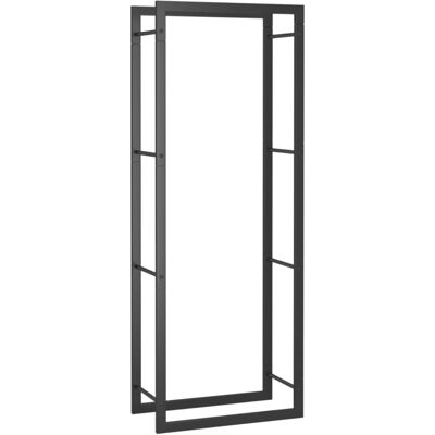 vidaXL Stojak na drewno, matowy czarny, 50x28x132 cm, stalowy vidaXL Stojak na drewno, matowy czarny, 50x28x132 cm, stalowy