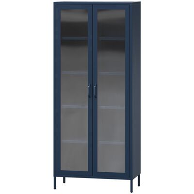 Domator24 Witryna Do Salonu Angelo 800 X 1850 X 450 Mm, Modern: Granatowa Domator24 Witryna Do Salonu Angelo 800 X 1850 X 450 Mm, Modern: Granatowa