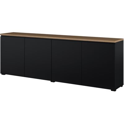 Komoda 4-Drzwiowa 200 Cm Modo 25 Czarny Onyx Dąb Mauvella Helvetia Komoda 4-Drzwiowa 200 Cm Modo 25 Czarny Onyx Dąb Mauvella Helvetia